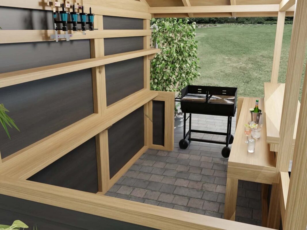een barbecuegrill en een barbecue