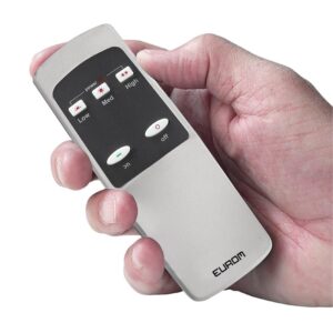 a hand holding a remote control