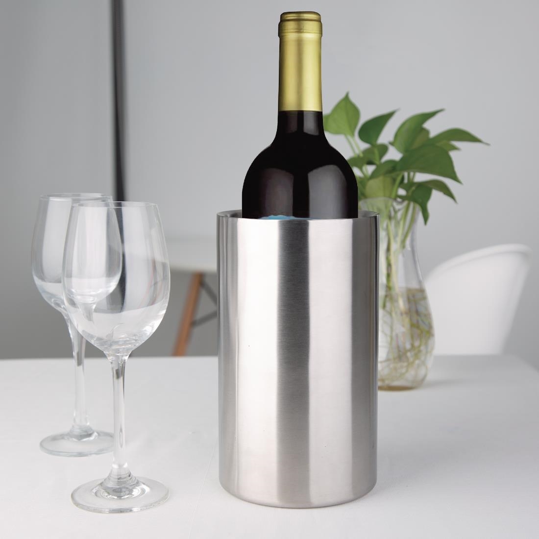 Alternatief beeld van Olympia Brushed Stainless Steel Wine Cooler