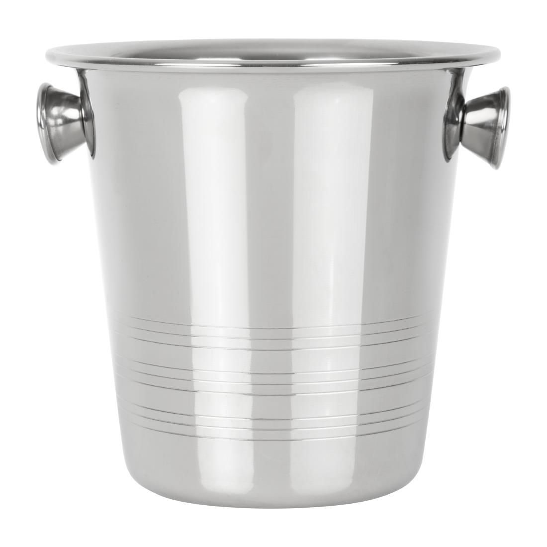 Alternative view of Olympia Ice Bucket with Handles and Etched Detail Stainless Steel 1050ml