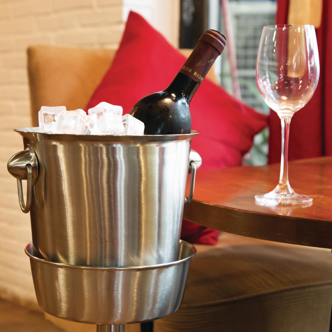 Alternative view of Olympia Brushed Stainless Steel Wine and Champagne Cooler 19cm K406