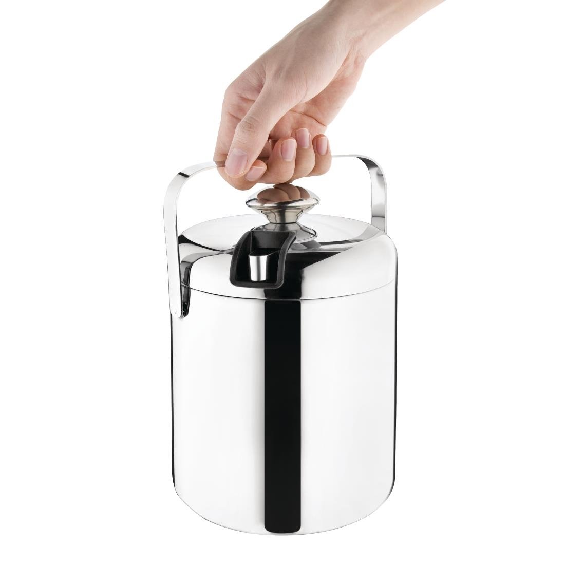 Alternative view of Olympia Ice Bucket with Lid and Tongs 1.23L